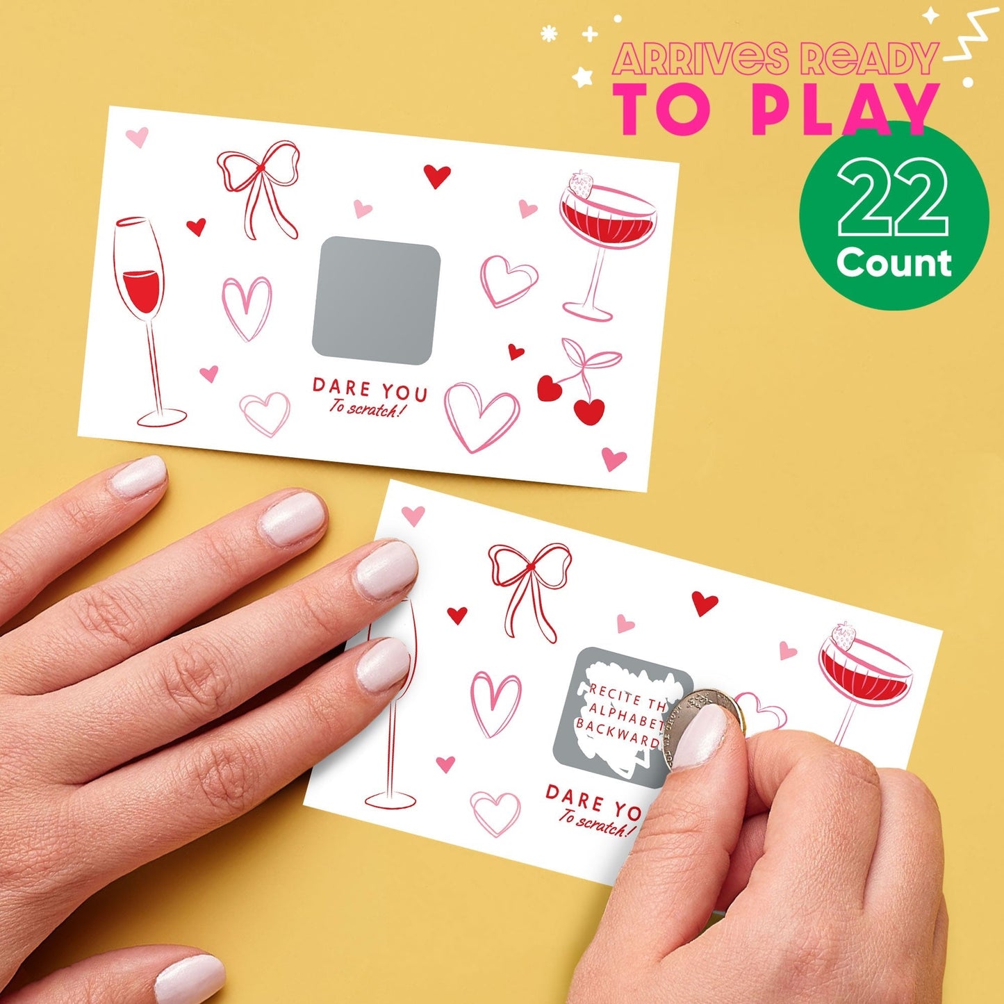 Drinks with the Girls Dare Scratch Off Card Game - 22 Ct