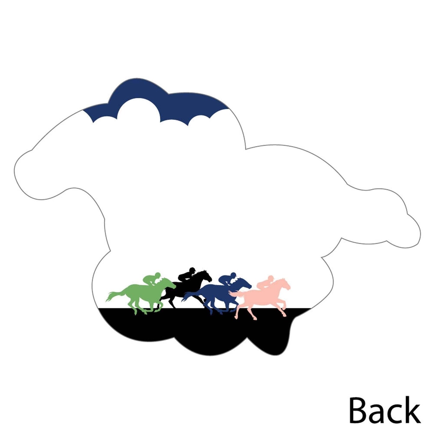 Kentucky Horse Derby - Shaped Thank You Cards - Horse Race Party Thank You Note Cards with Envelopes - Set of 12