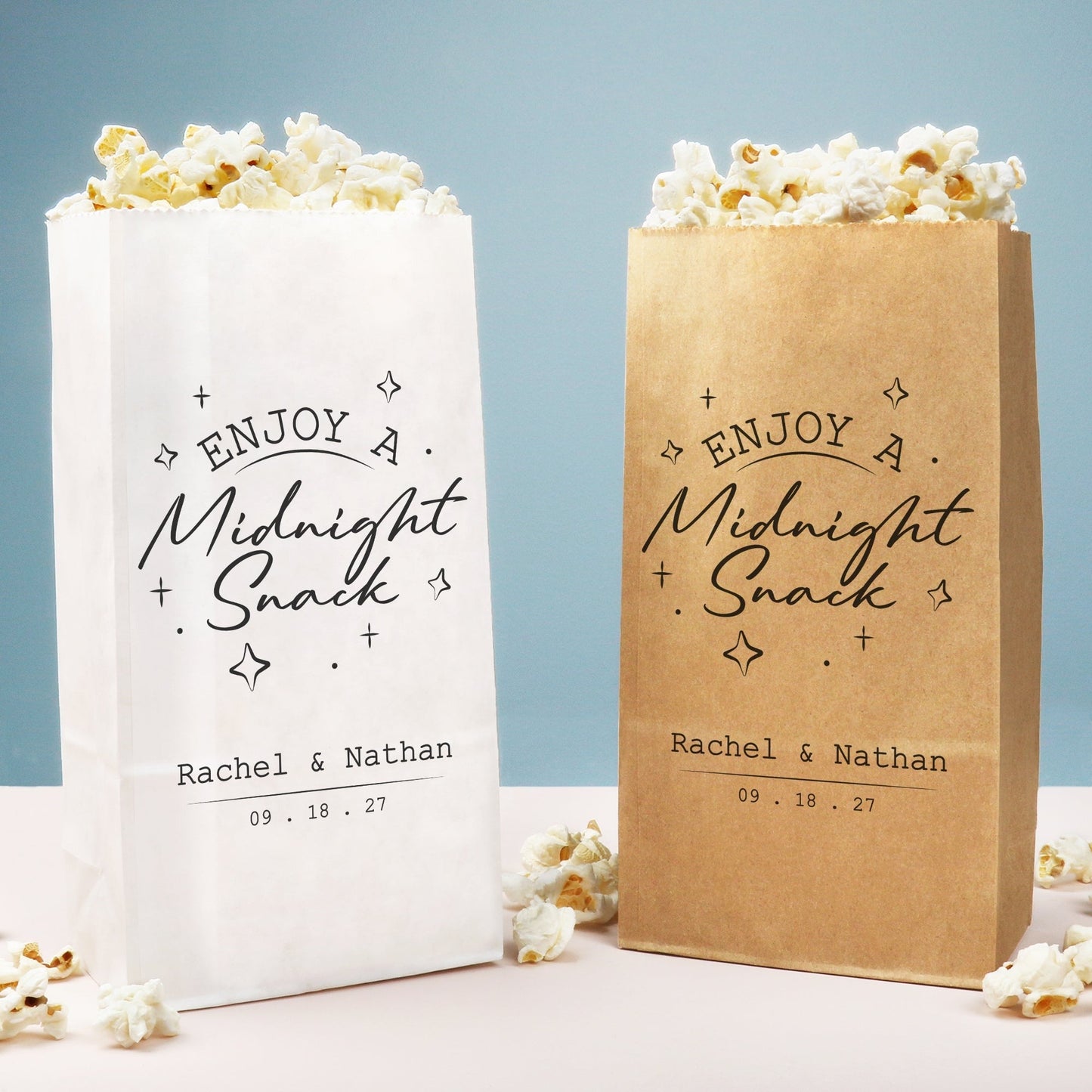 Custom Text Popcorn Bags - Midnight Snack