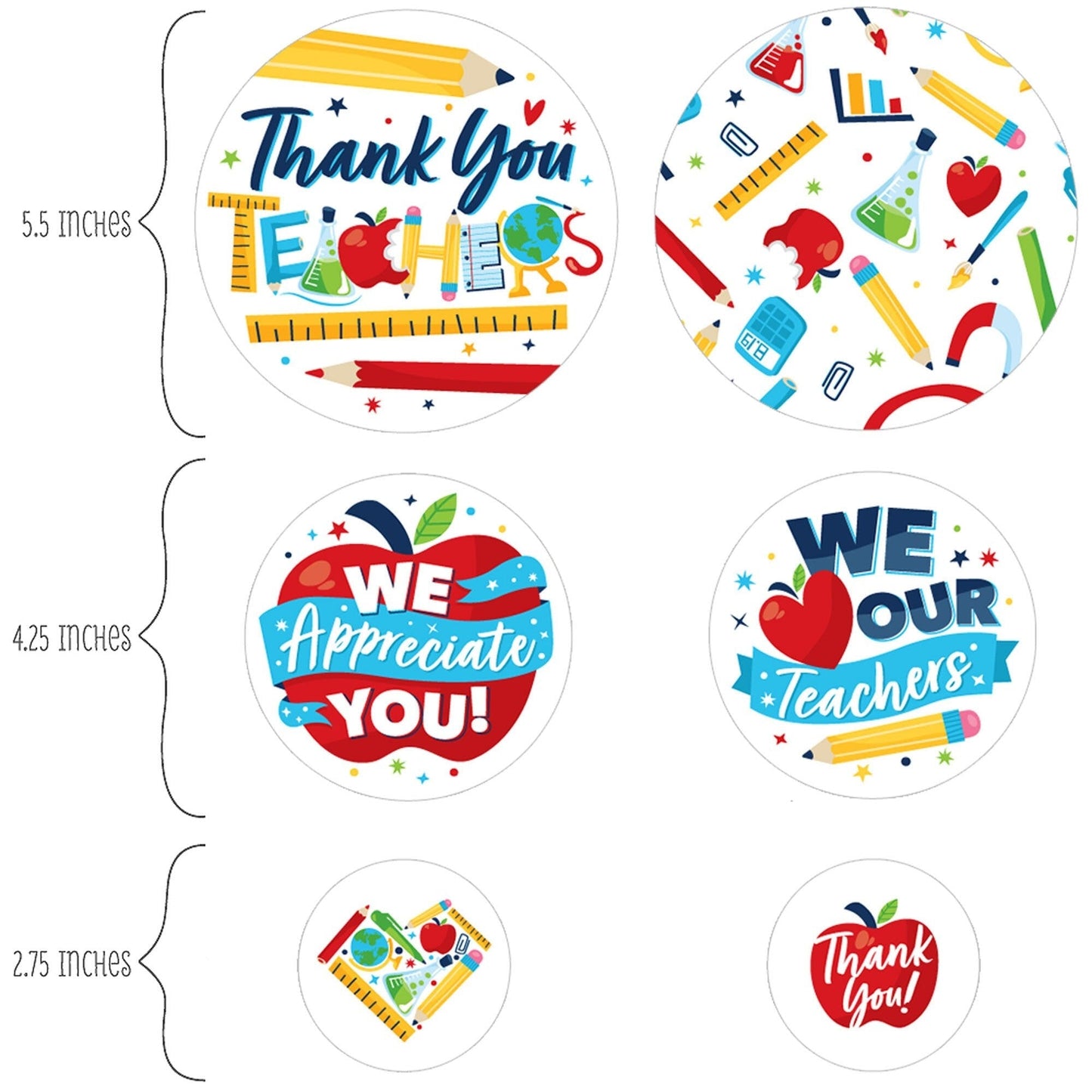Thank You Teachers - Teacher Appreciation Giant Circle Confetti - Party Decorations - Large Confetti 27 Count