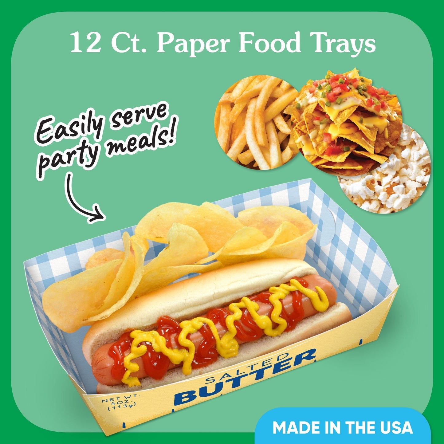 Butter Paper Food Trays - 12 Ct