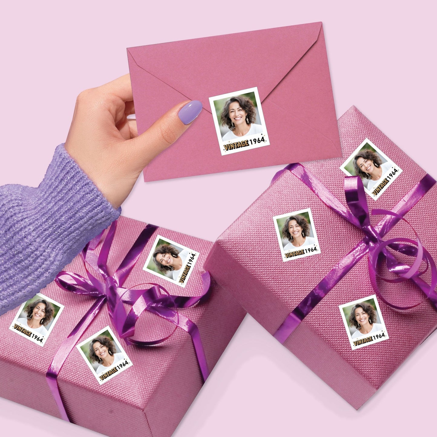 Custom Photo Vintage Birthday Cut-Out Stickers - 24 Ct