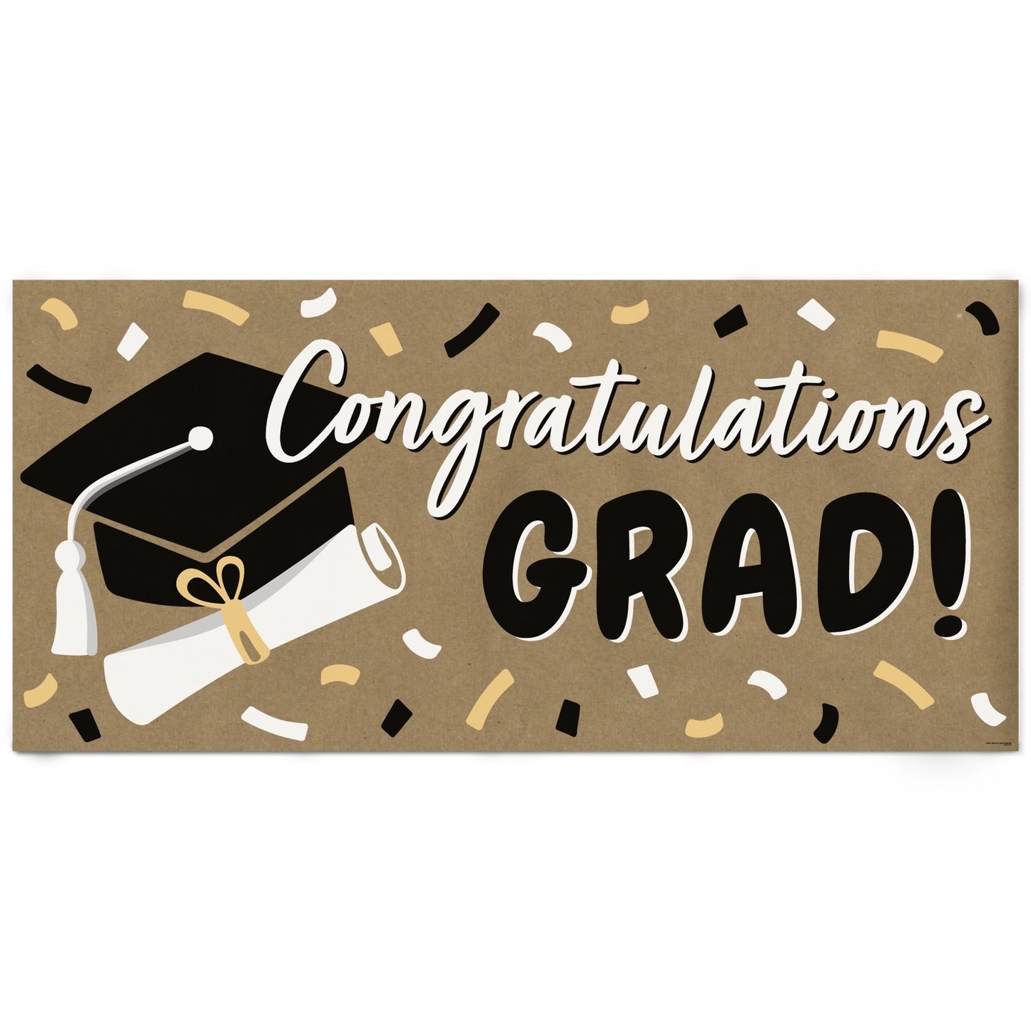 Black & Gold Grad Kraft Banner