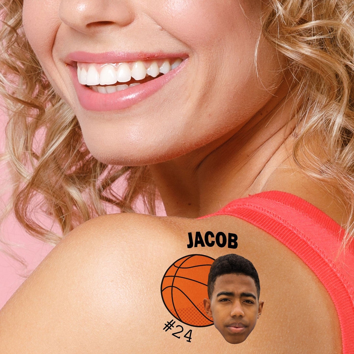 Custom Photo Basketball Temporary Tattoos - 12 Ct