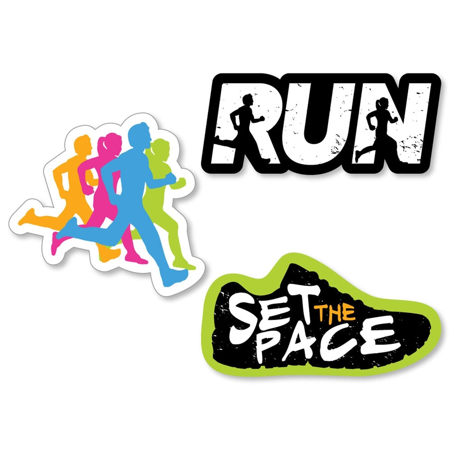Set The Pace - Running - DIY Shaped Track, Cross Country or Marathon Cut-Outs - 24 ct