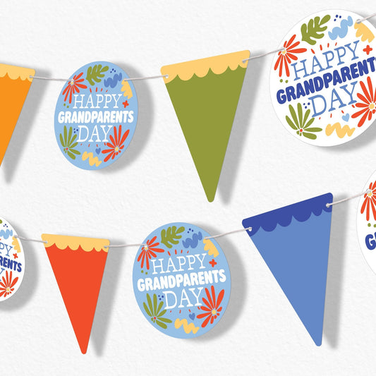 Colorful Grandparents Day Garland Banner - 15 Pc