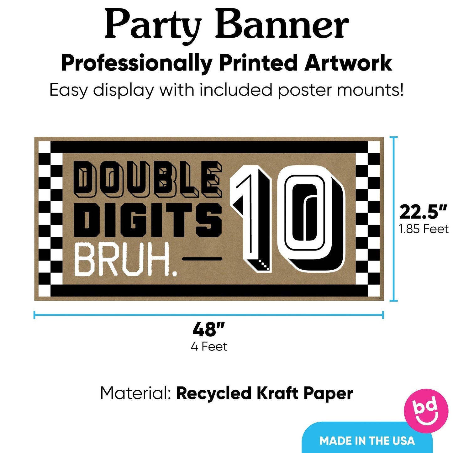 10th Birthday Bruh Kraft Banner