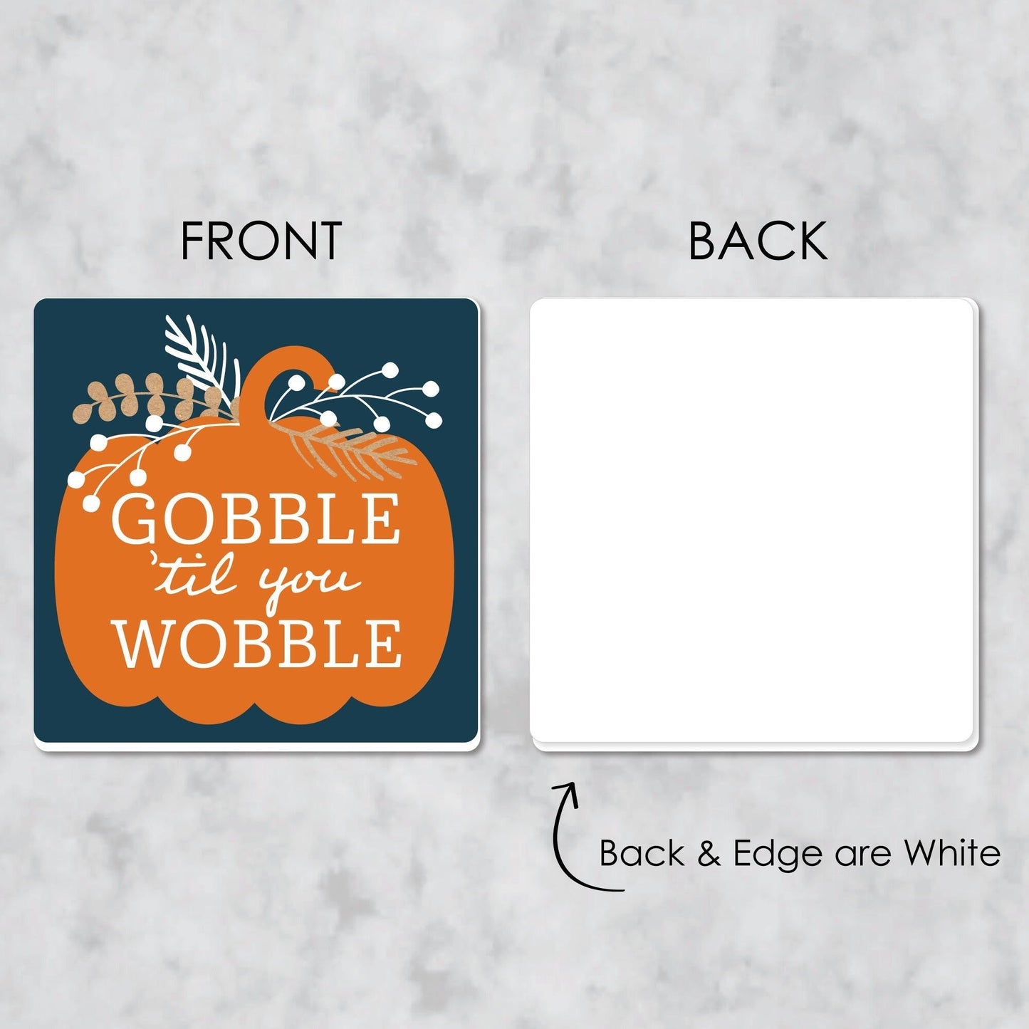 Happy Thanksgiving - Funny Fall Harvest Party Decorations - Drink Coasters - Set of 6