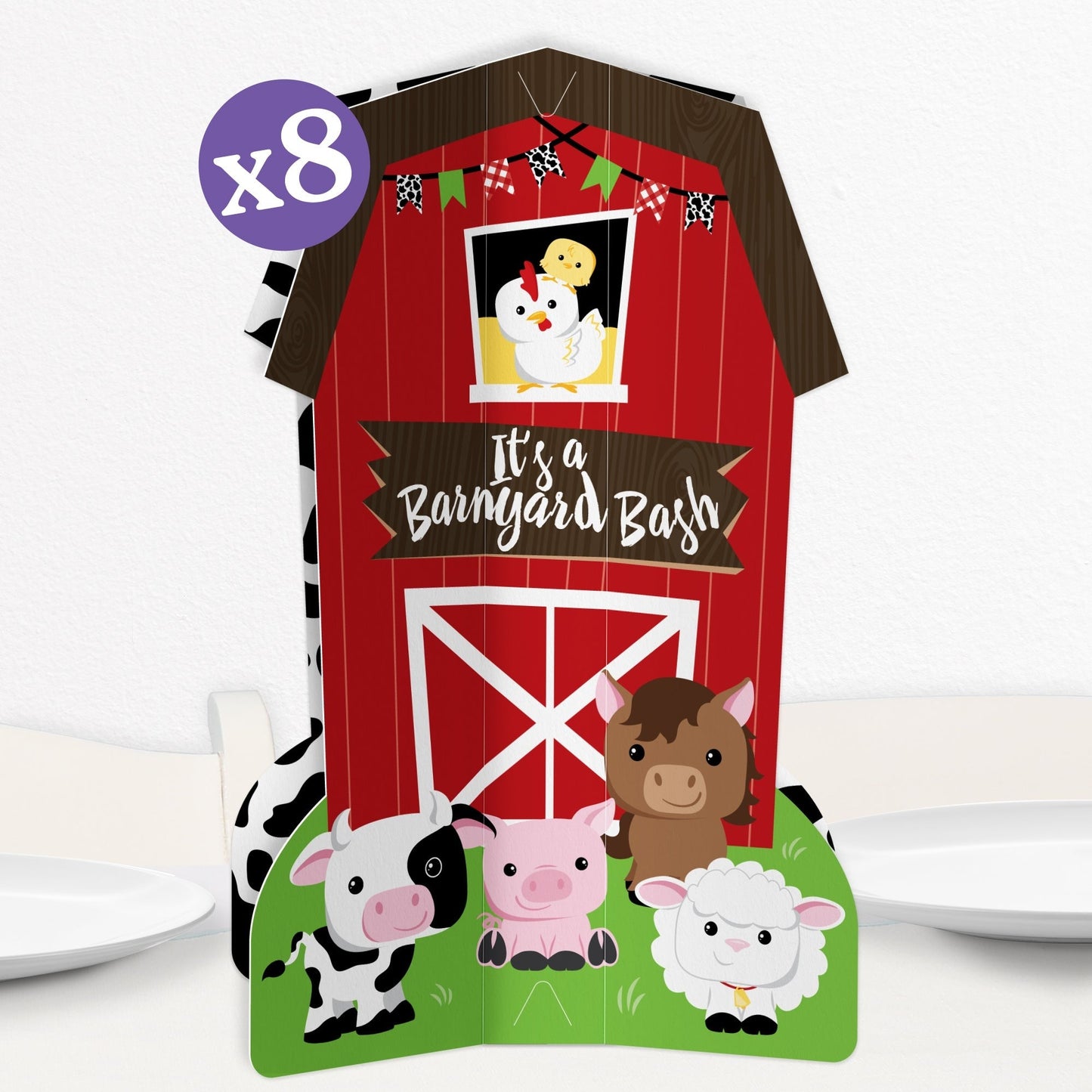 Farm 3D Centerpieces - 8 Ct