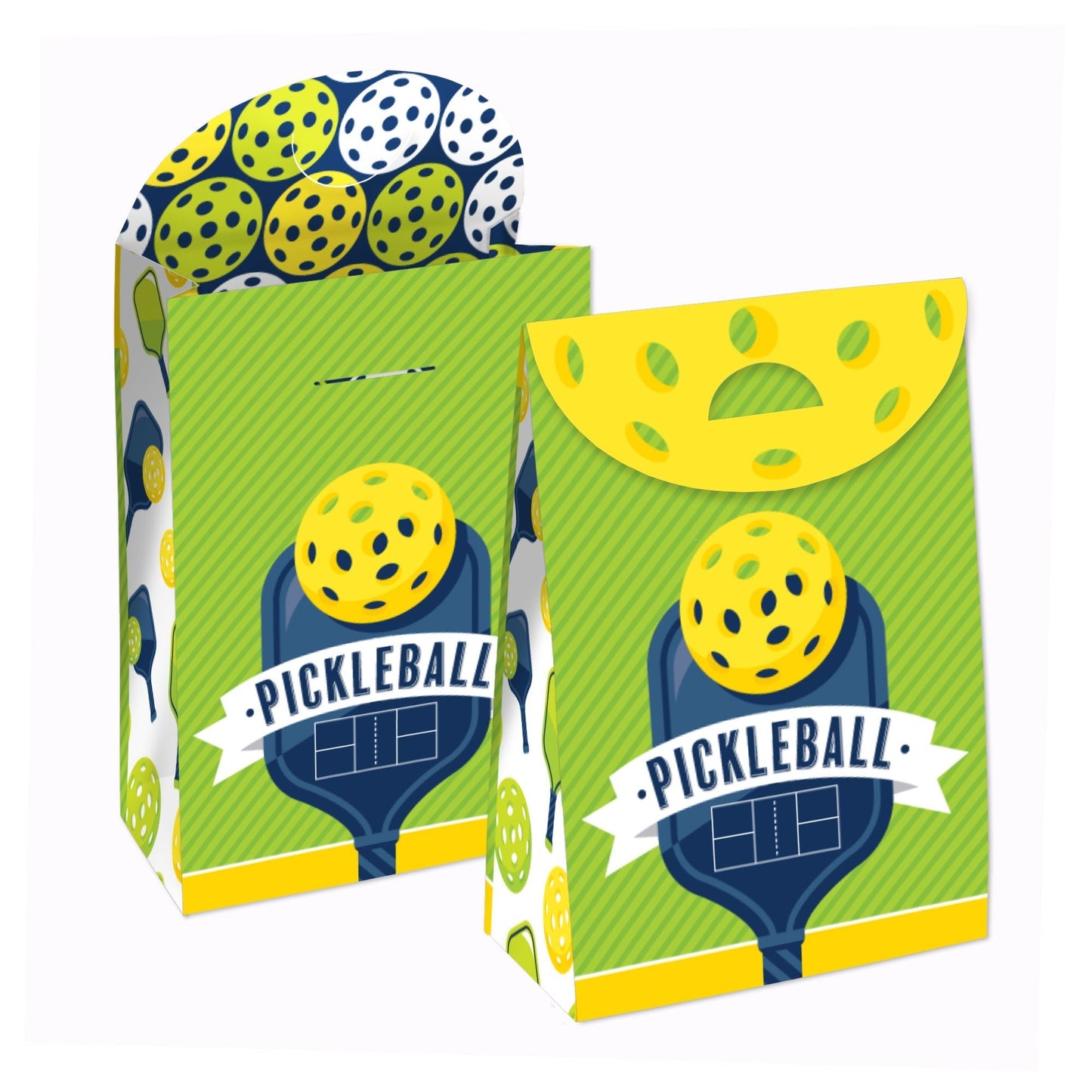 Let's Rally - Pickleball - Birthday or Retirement Gift Favor Bags - Party Goodie Boxes - Set of 12