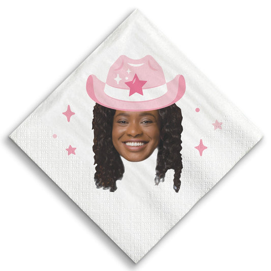 Custom Face Napkins - Rodeo Cowgirl