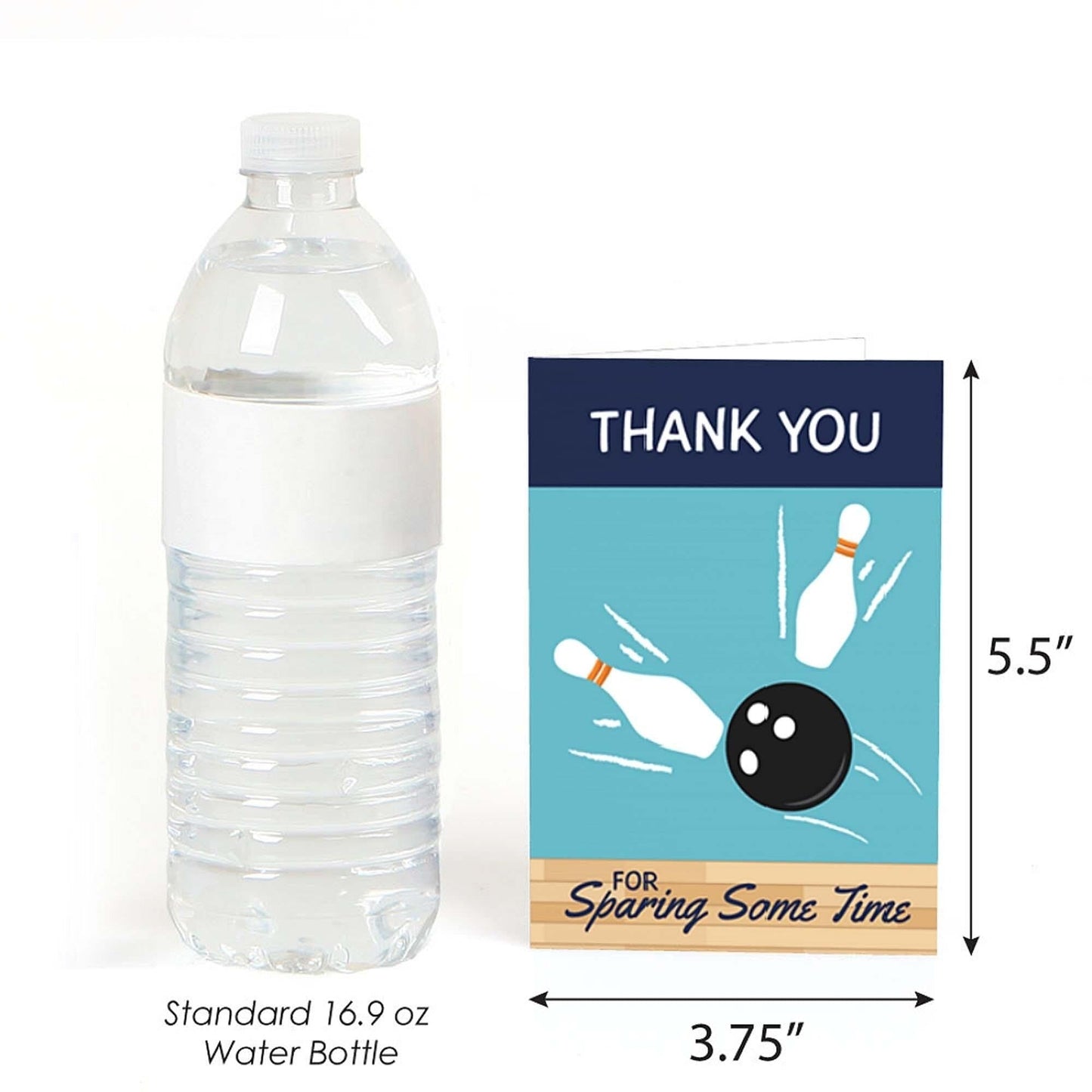Strike Up the Fun - Bowling - Baby Shower or Birthday Party Thank You Cards - 8 ct