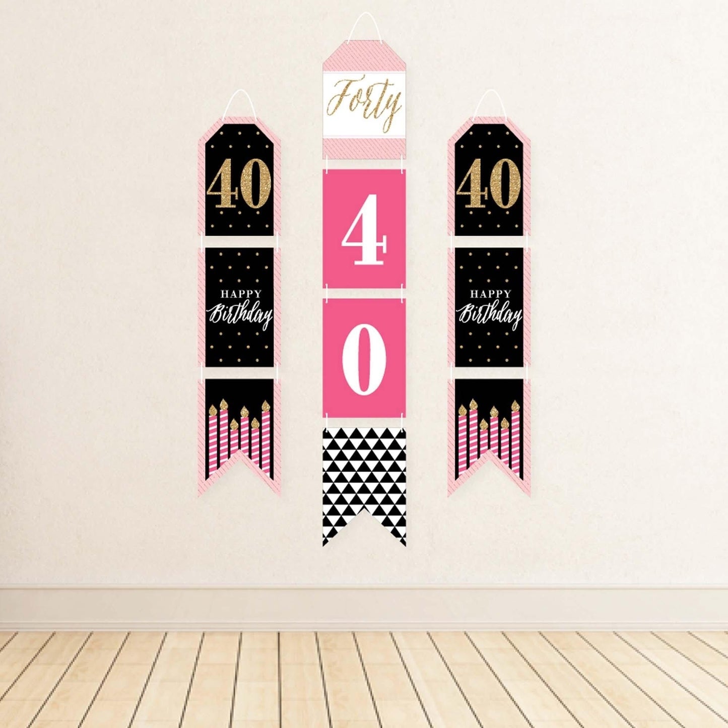Chic 40th Birthday Indoor Door Decor