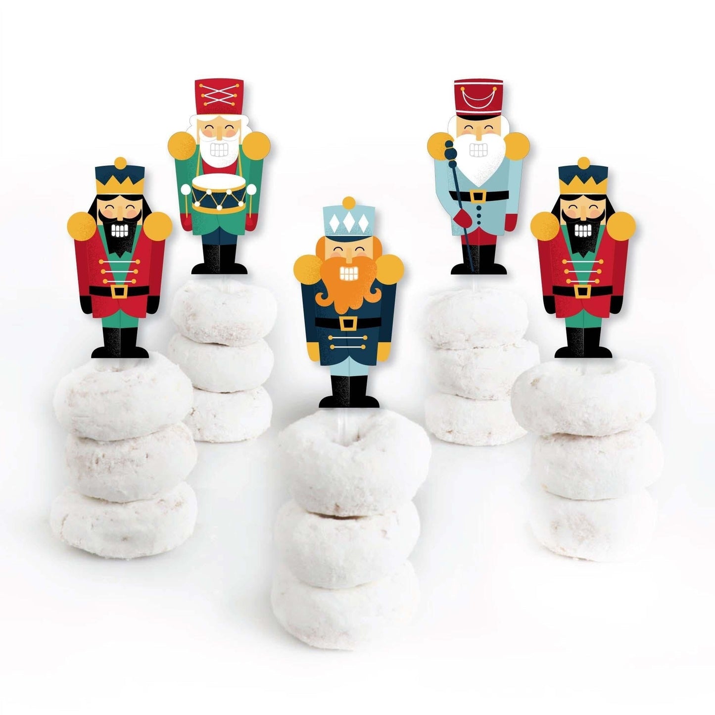 Christmas Nutcracker - Dessert Cupcake Toppers - Holiday Party Clear Treat Picks - Set of 24