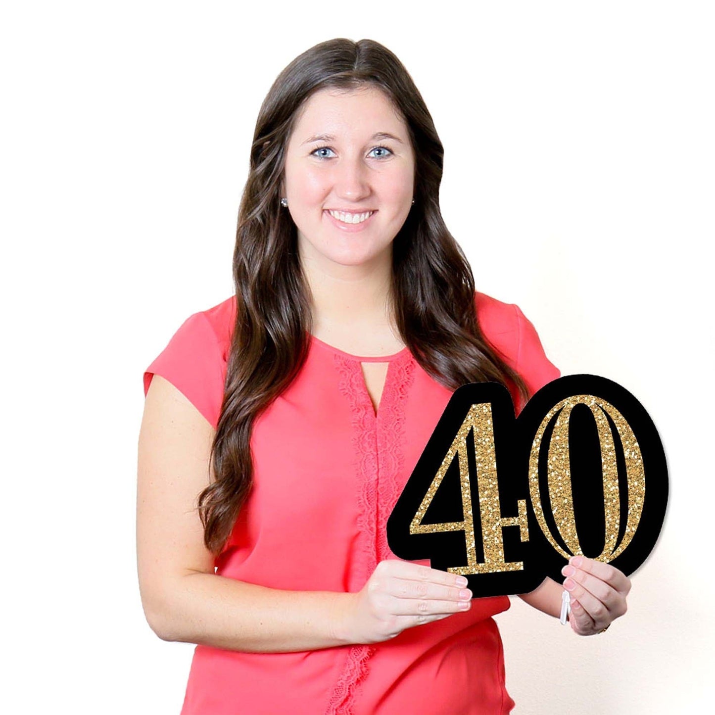 Adult 40th Birthday - Gold - Yard Sign & Outdoor Lawn Decorations - Birthday Party Yard Signs - Set of 8