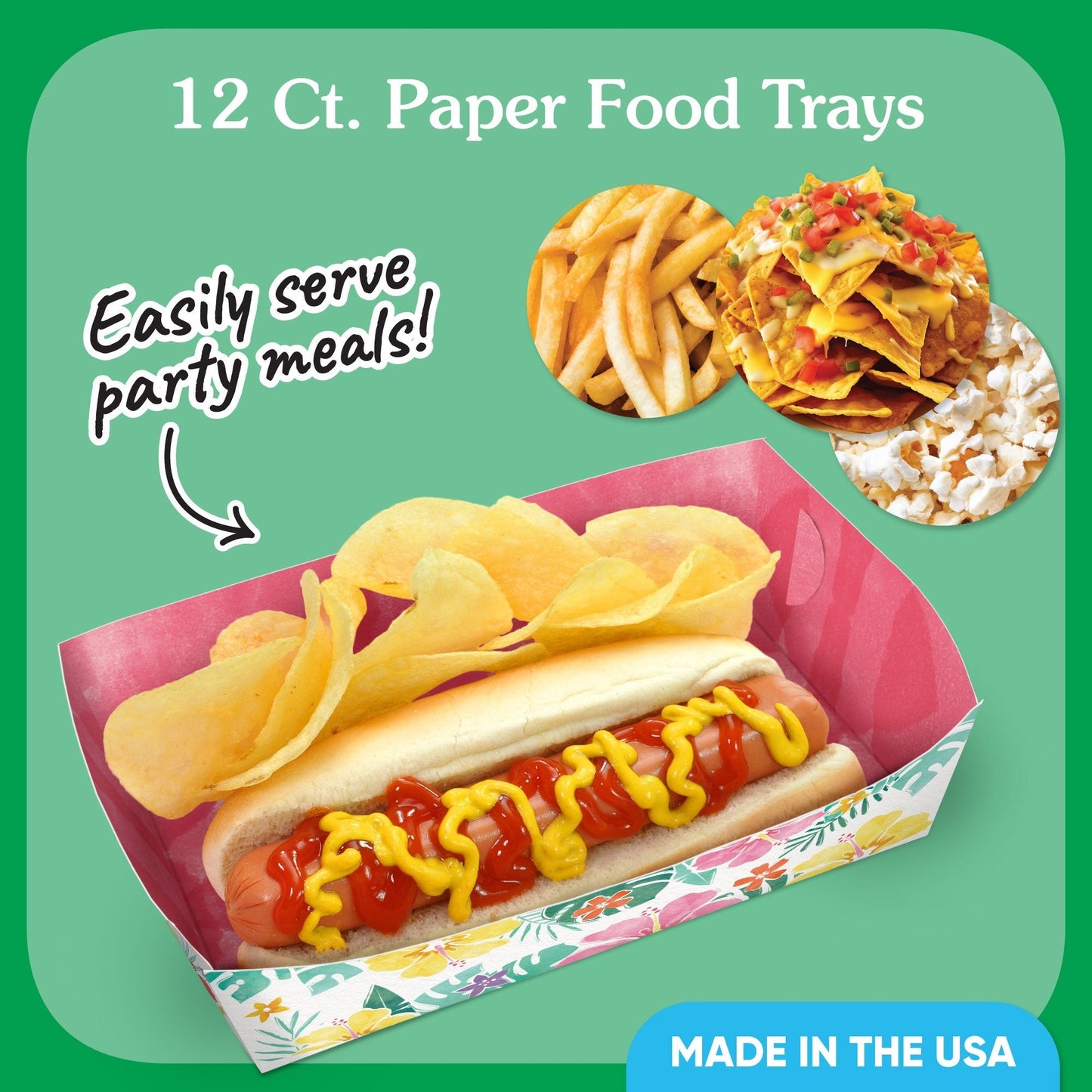 Hawaiian Luau Paper Food Trays