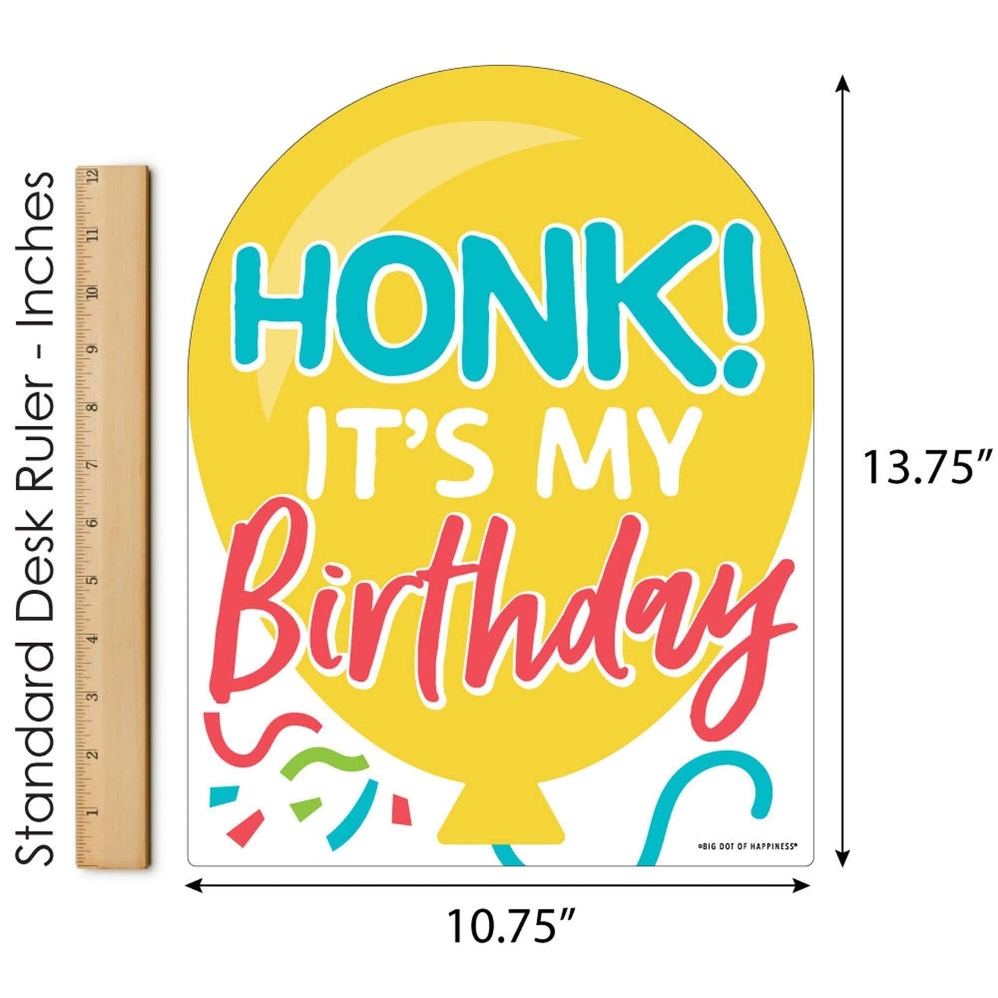 Honk, It's My Birthday - Outdoor Lawn Sign - Birthday Party Parade Yard Sign - 1 Piece
