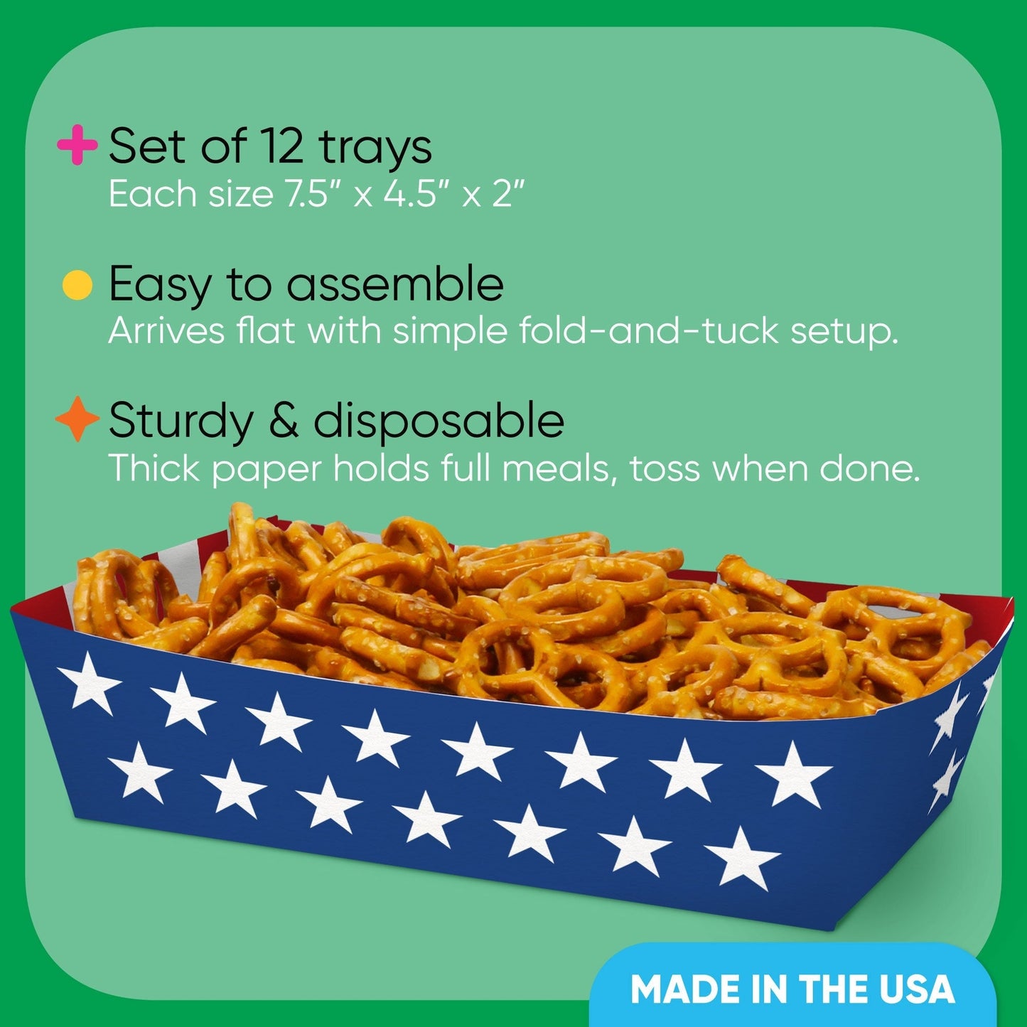 Stars & Stripes Paper Food Trays