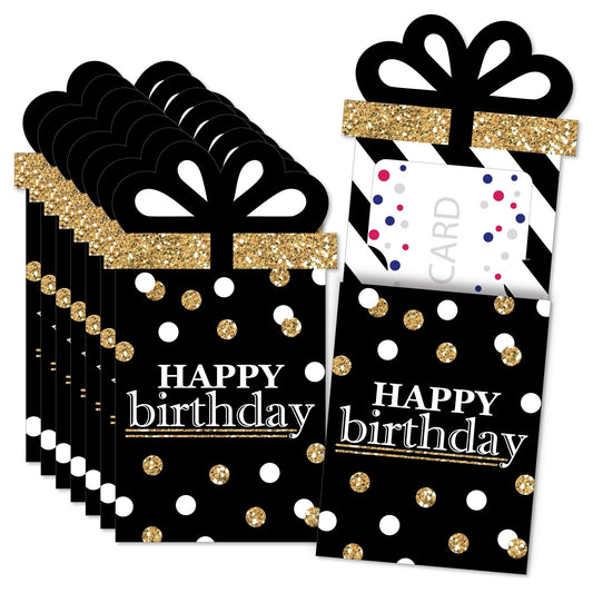 Adult Happy Birthday Birthday Party Money and Gift Card Sleeves - Nifty Gifty Card Holders - Set of 8