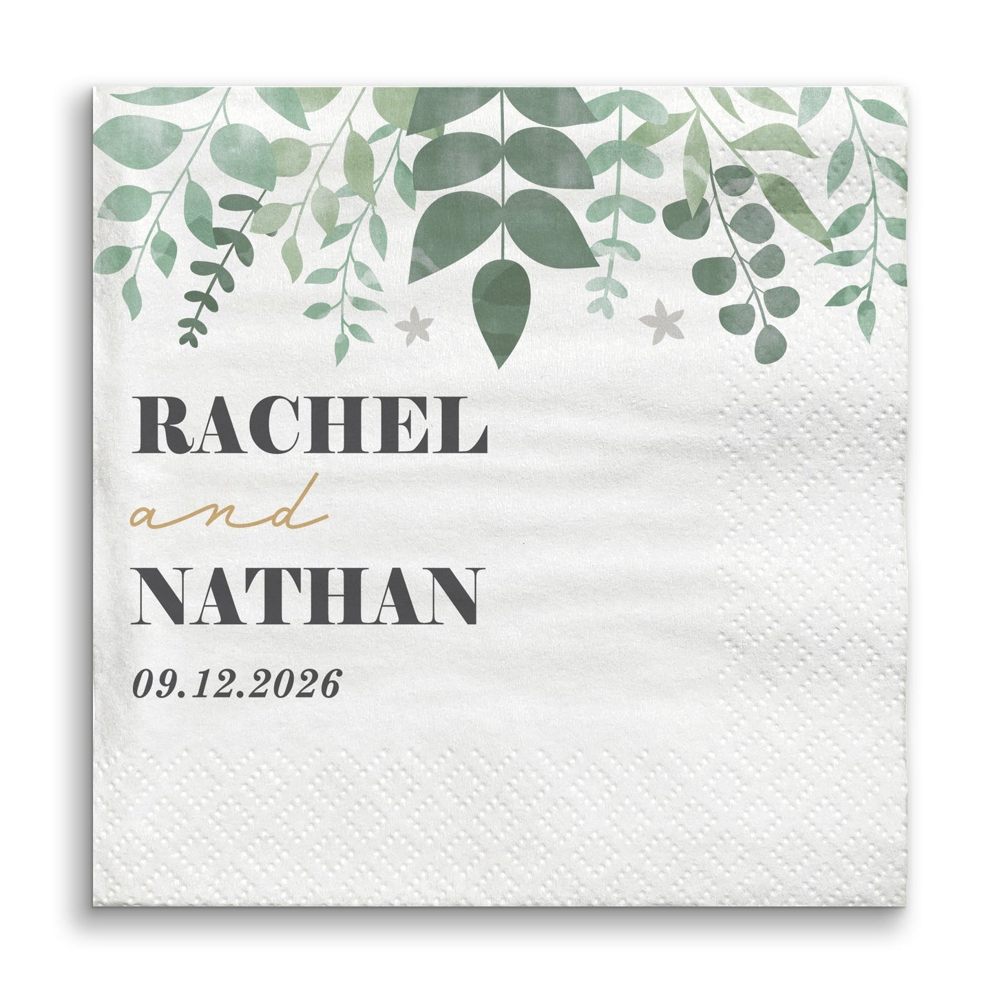 Custom Text - Boho Botanical Bridal Napkins