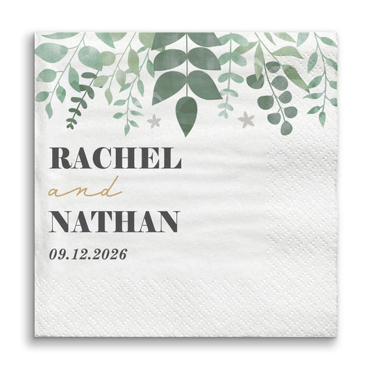 Custom Text - Boho Botanical Bridal Napkins