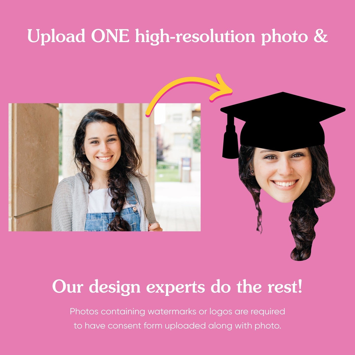 Custom Graduation Big Head Cutouts - Multiple Sizes - 1 Piece
