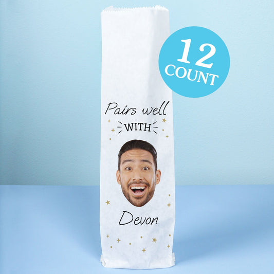 Custom Photo Wine Bags - Pairs Well With