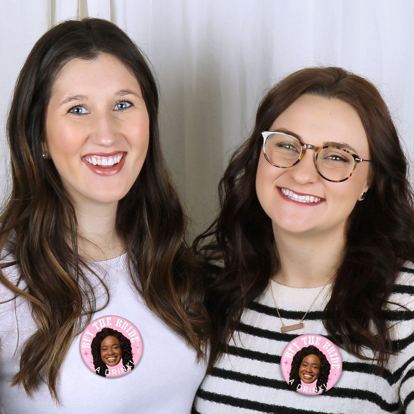 Custom Fun Face Buy The Bride A Drink Pinback Buttons - 8 Ct
