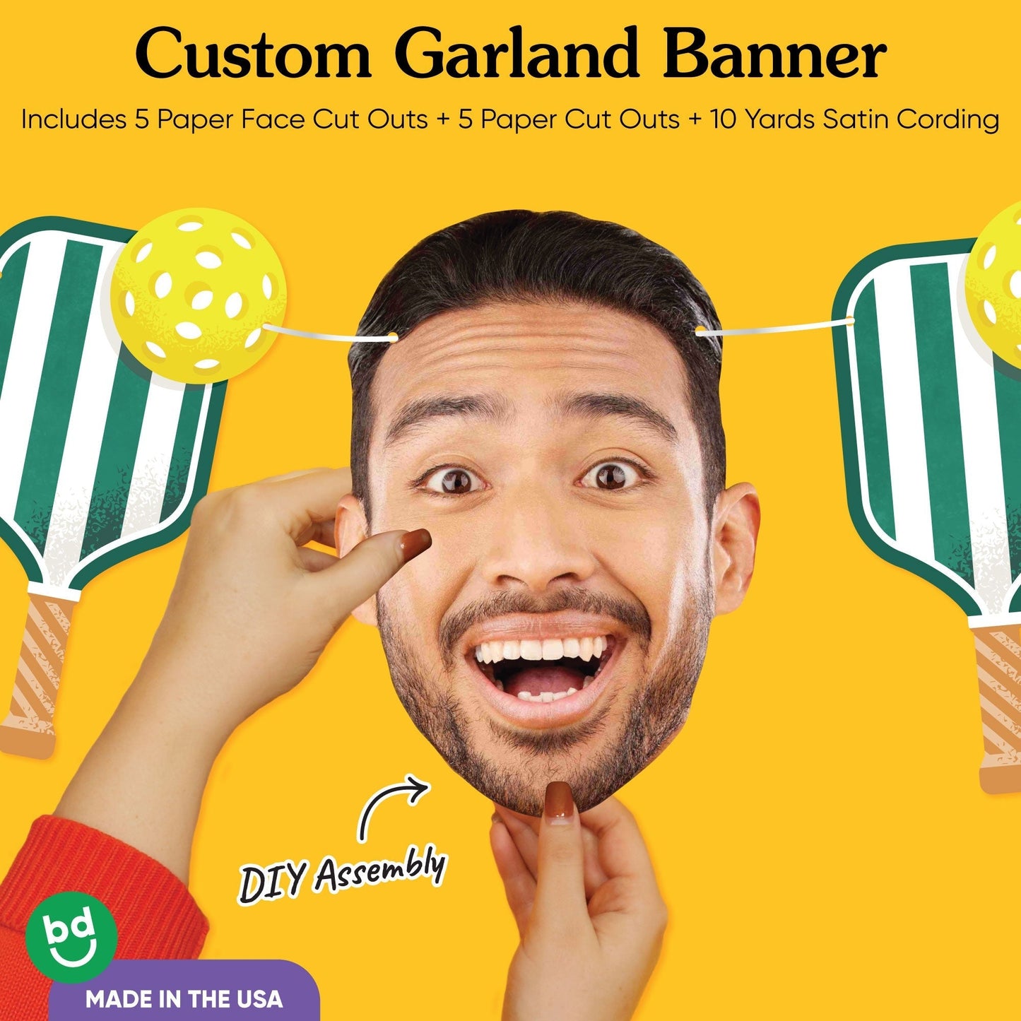 Custom Face Pickleball Garland Banner
