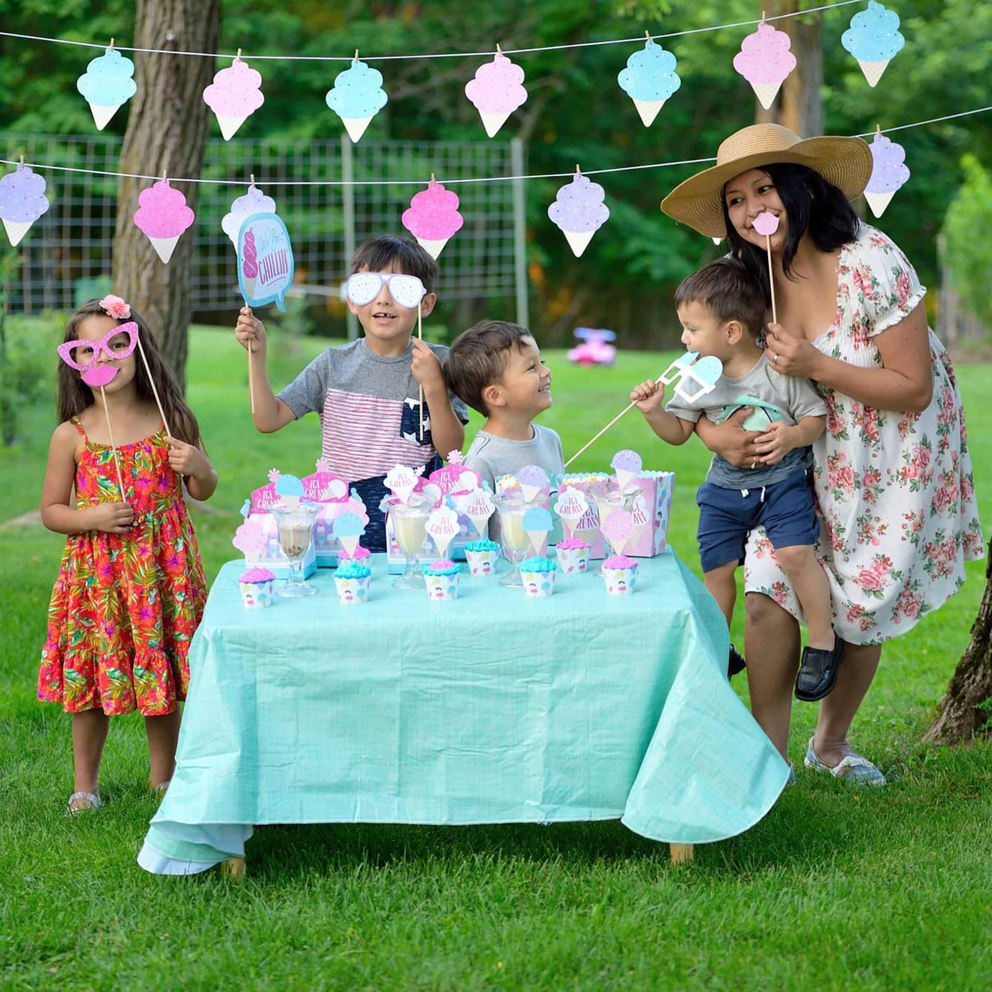 Scoop Up The Fun - Ice Cream - Sprinkles Party DIY Decorations - Clothespin Garland Banner - 44 Pieces