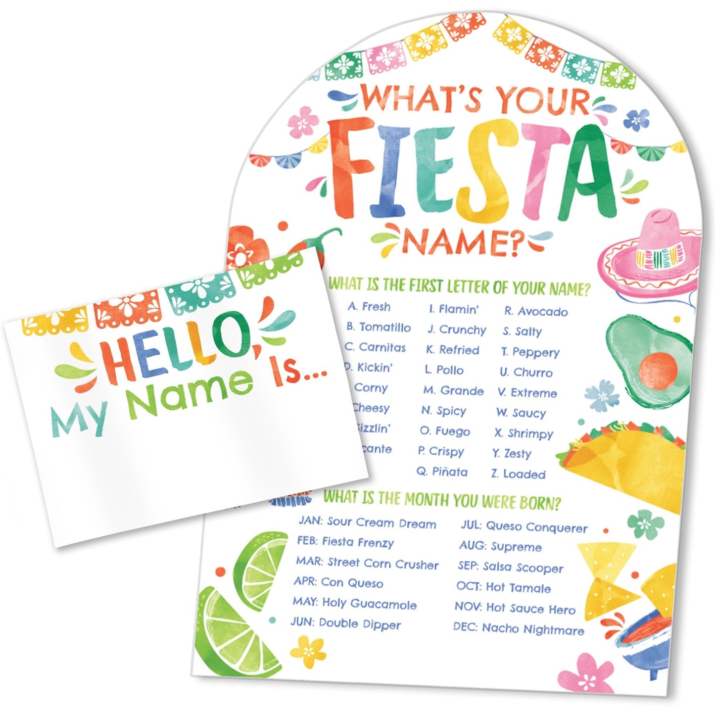 Fiesta What's Your Name Party Game