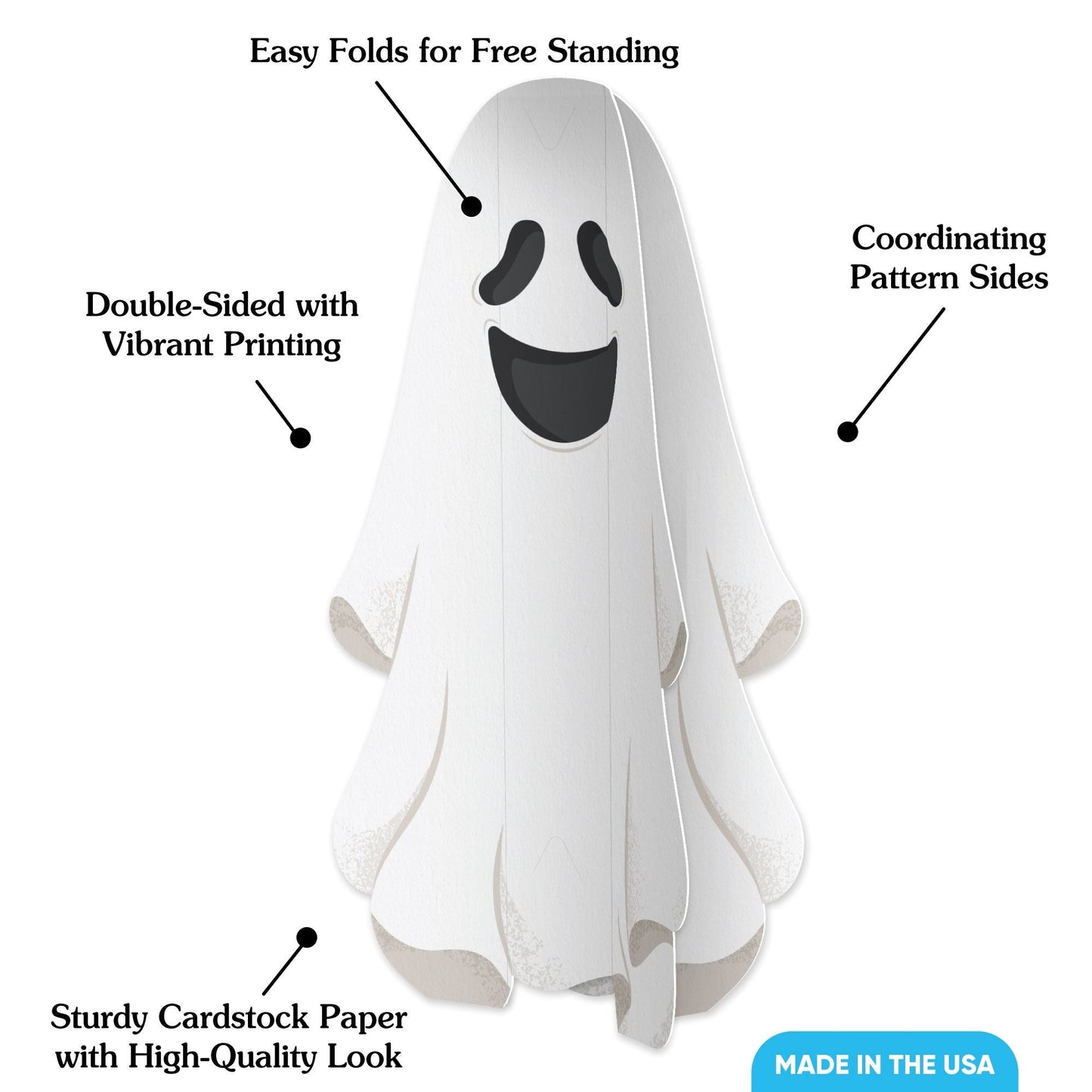 Spooky Ghost 3D Centerpieces - 8 Ct