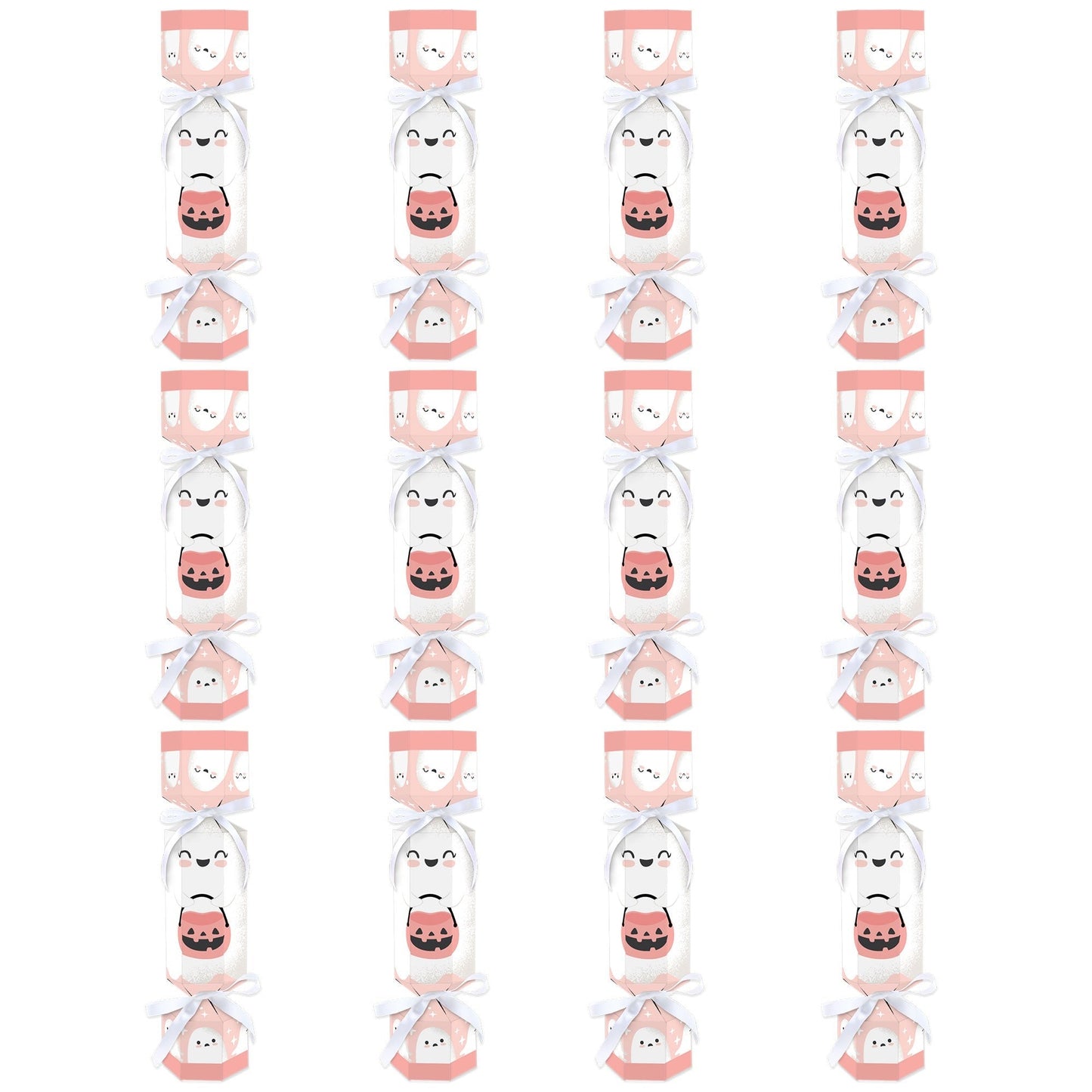 Pastel Halloween - No Snap Pink Pumpkin Party Table Favors - DIY Cracker Boxes - Set of 12
