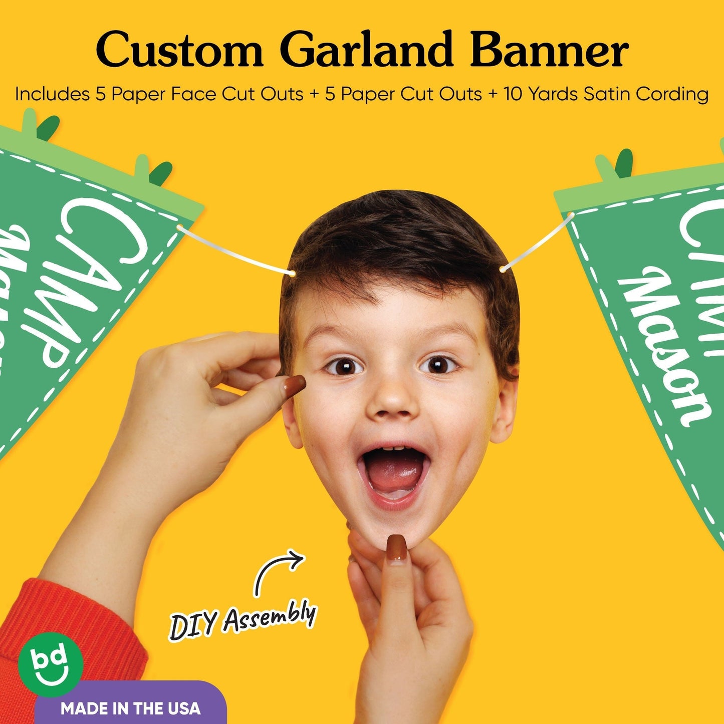 Custom Face Garland Banner - Camping