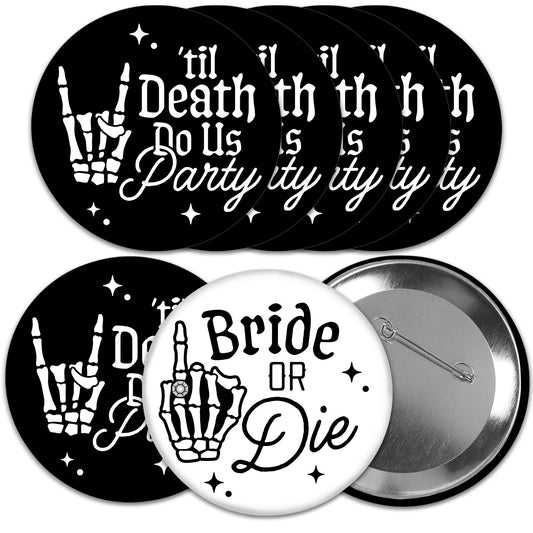 Til Death Do Us Party Bachelorette Buttons - 8 Ct