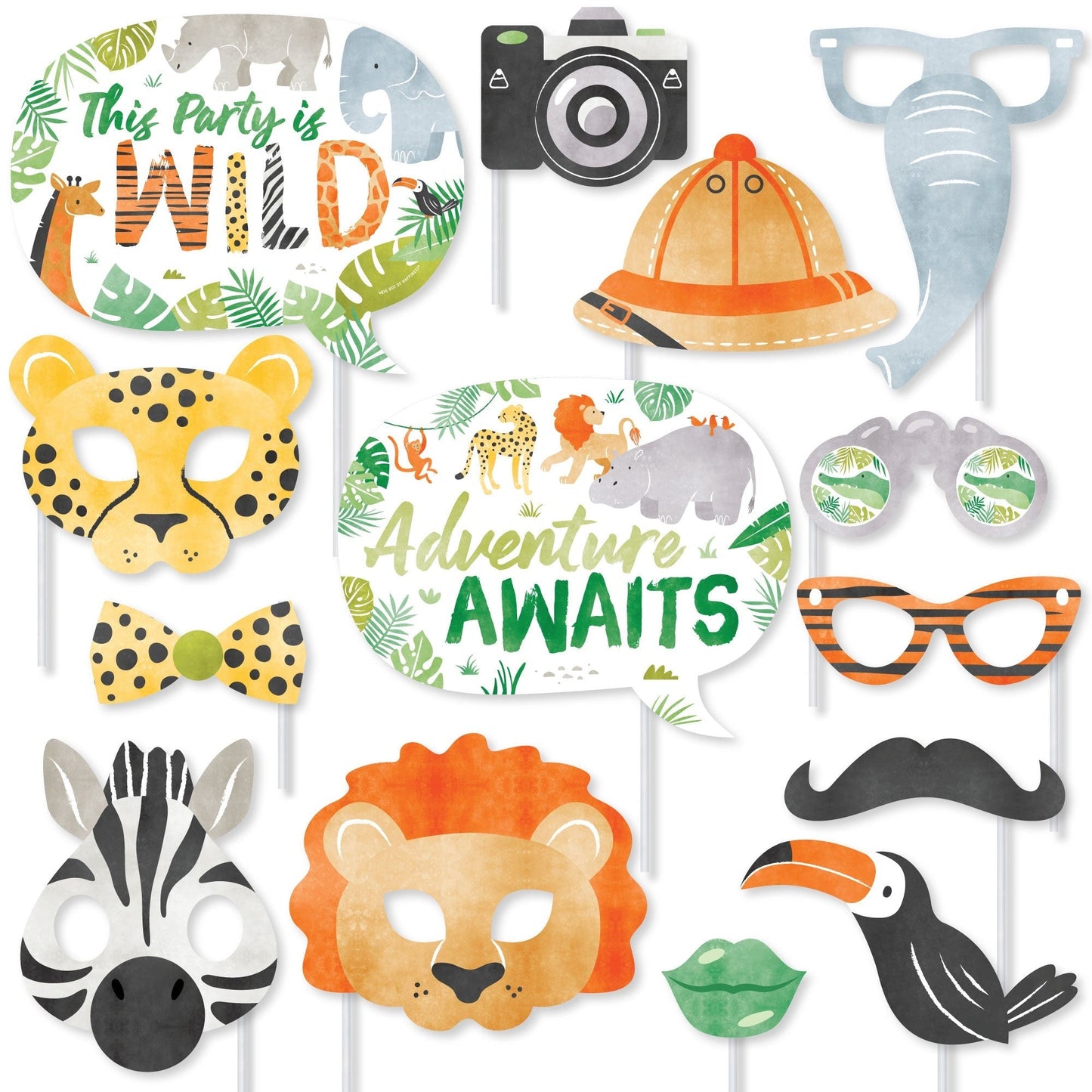 Safari Animals Photo Props - 20 Ct