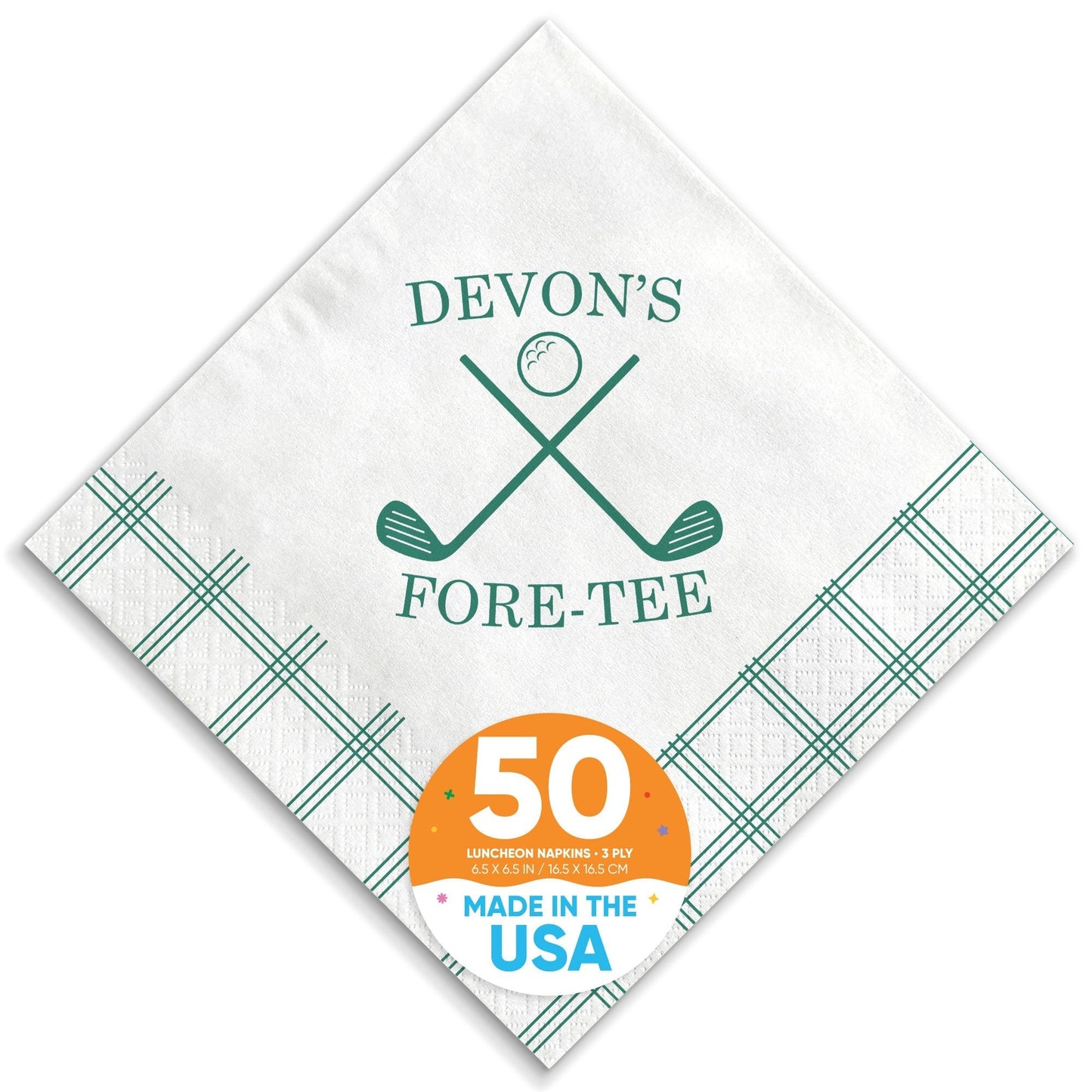 Custom Text Napkins - Golf