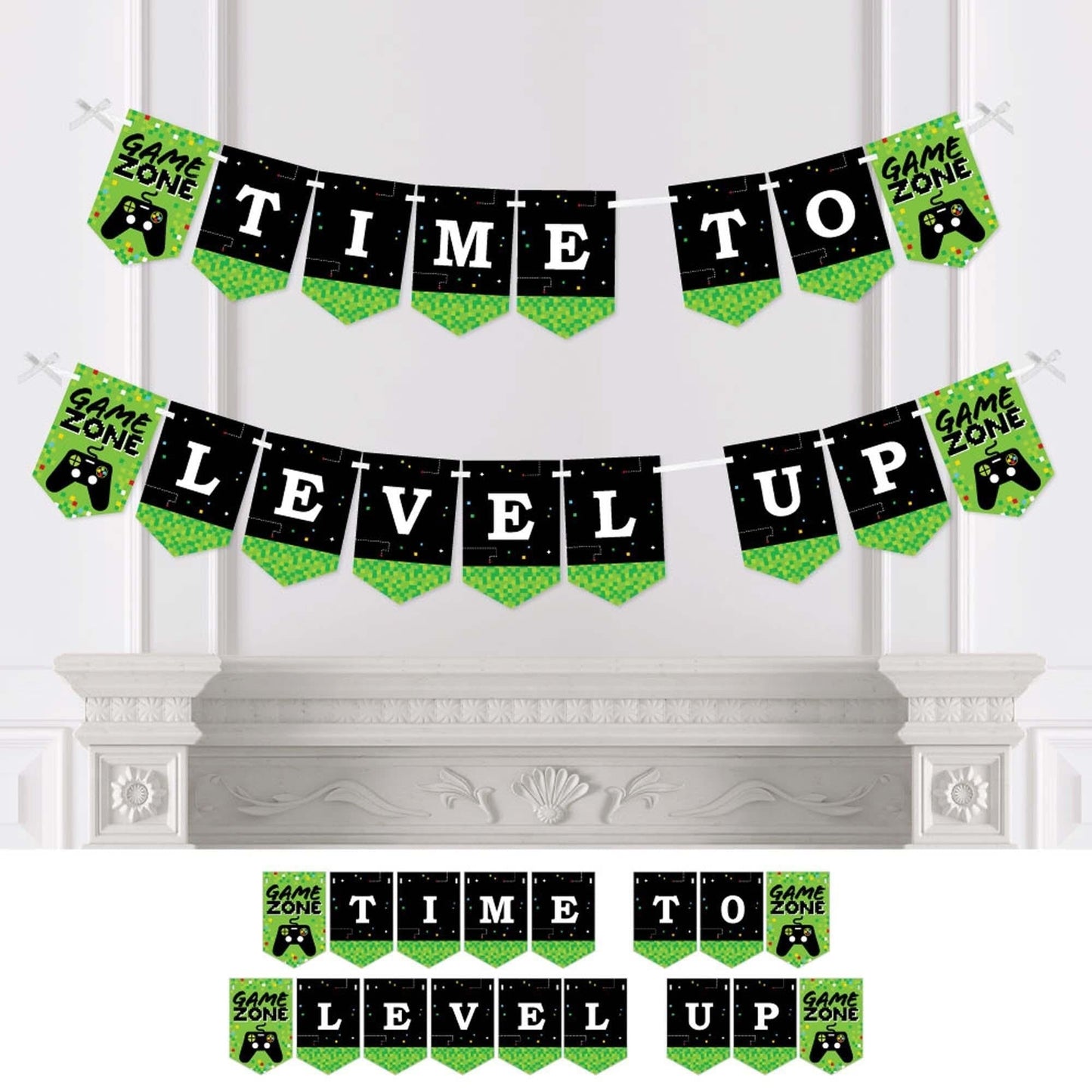 Game Zone - Pixel Video Game Party Bunting Banner and Decorations