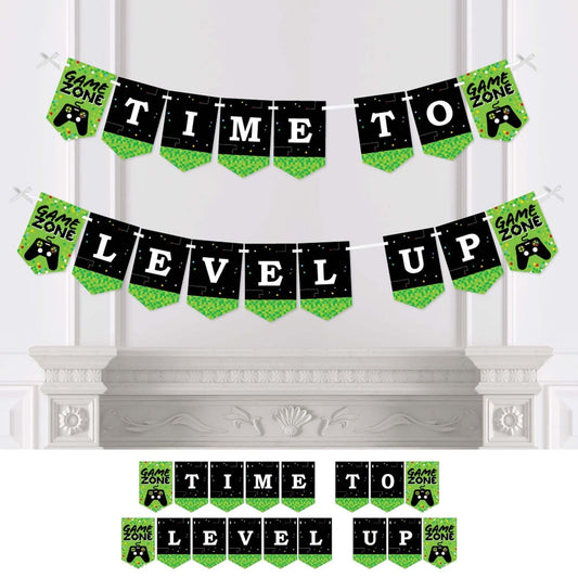 Game Zone - Pixel Video Game Party Bunting Banner and Decorations
