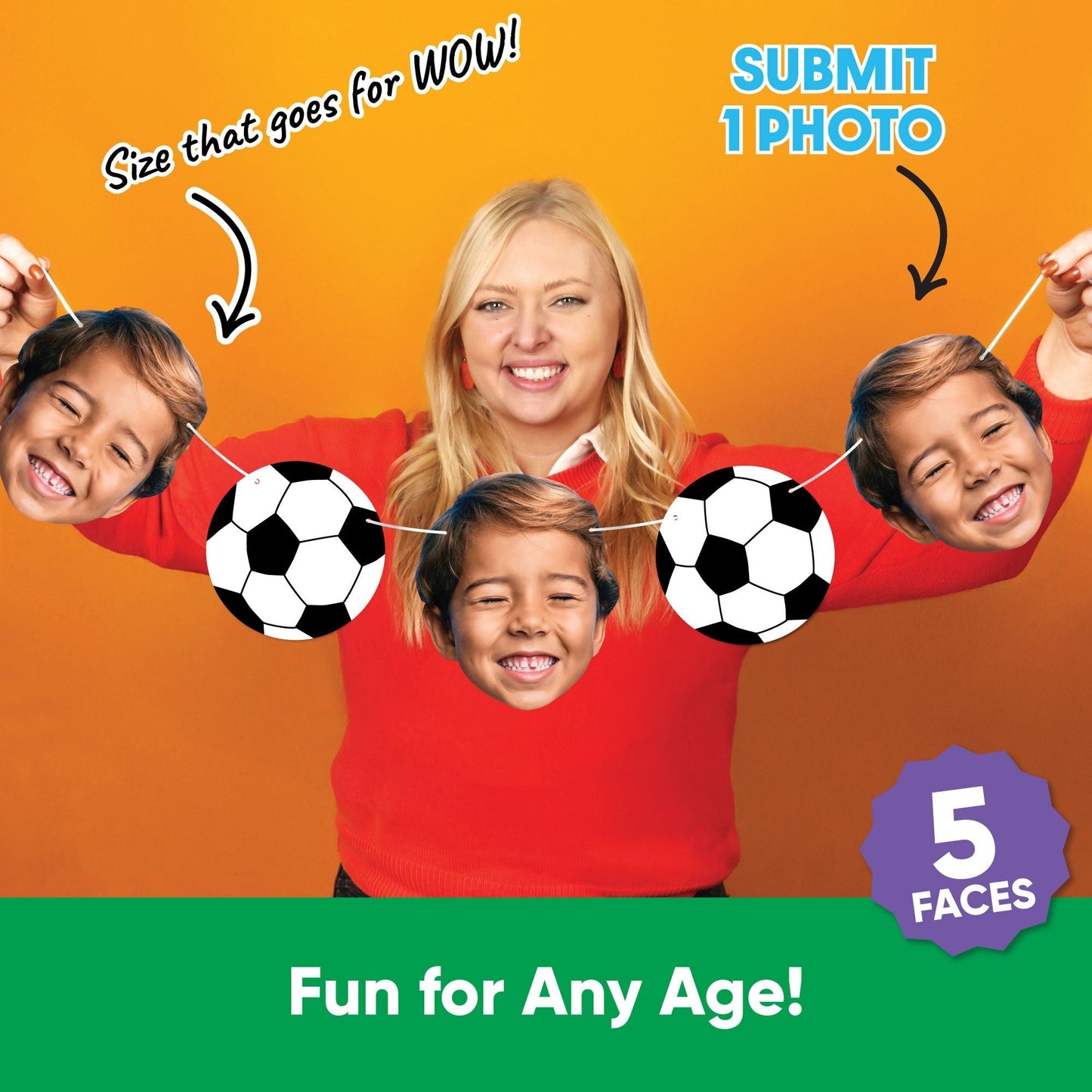 Custom Face Soccer Garland Banner