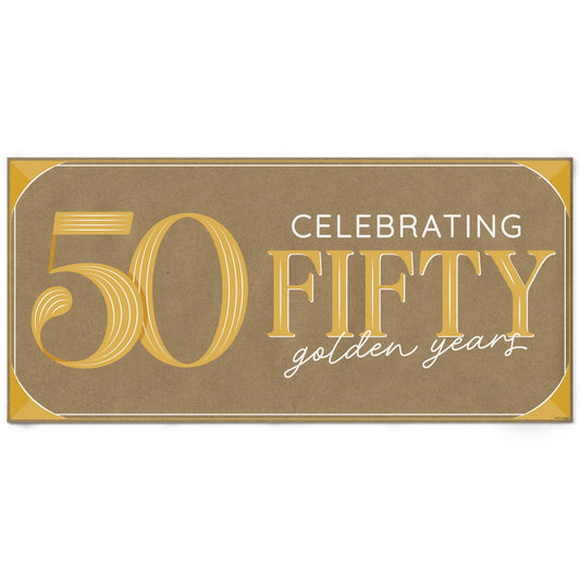 50th Wedding Anniversary Kraft Banner