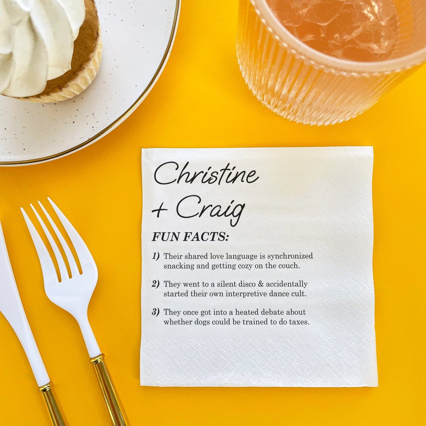 Custom Text - Fun Facts Wedding Napkins