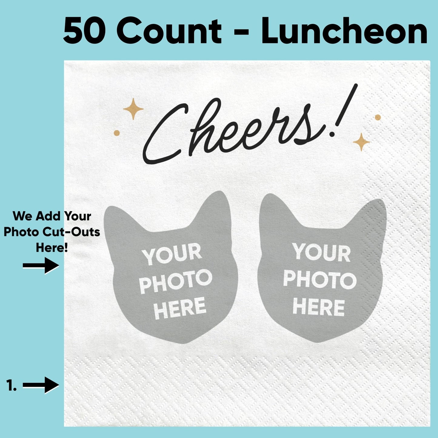 Custom Face Napkins - Cheers Pets Wedding
