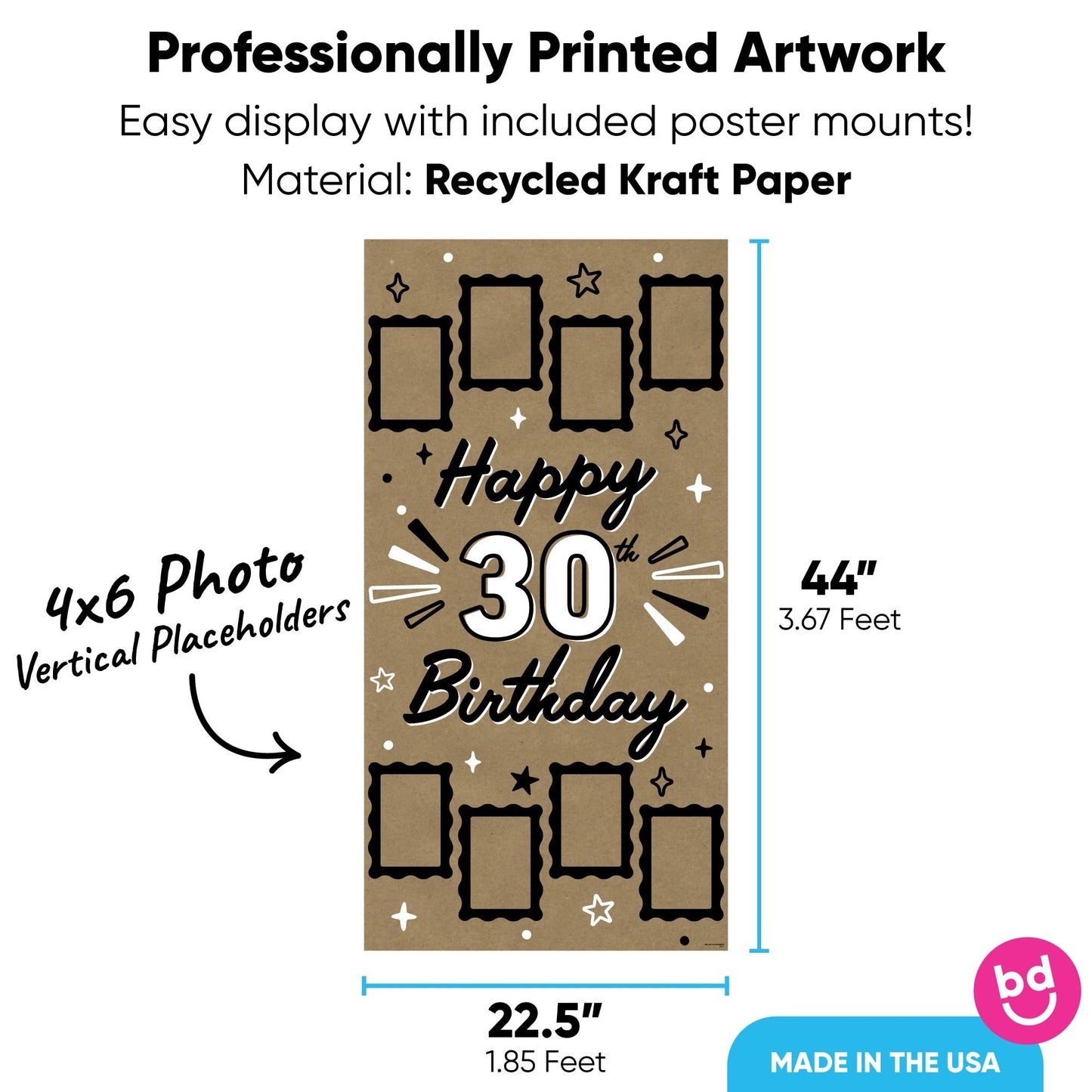 30th Birthday Kraft Photo Banner