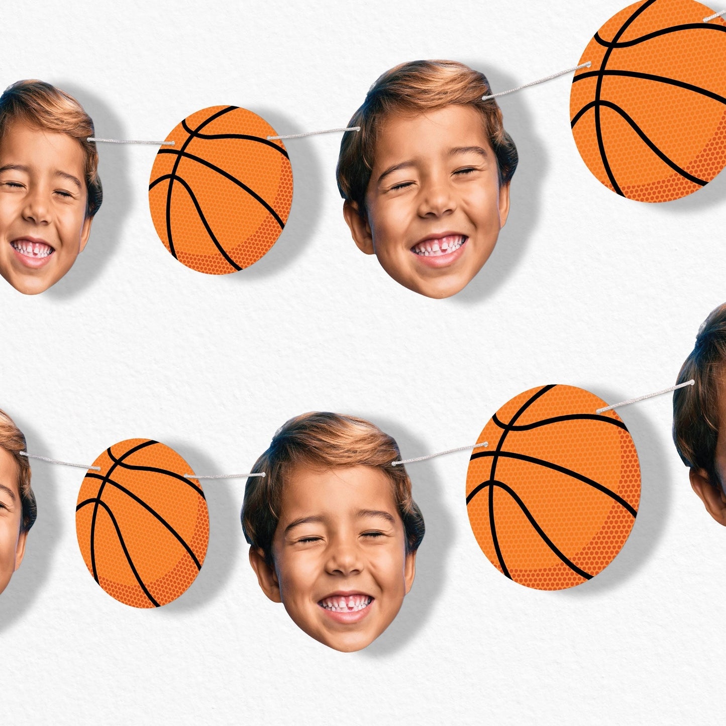 Custom Face Basketball Garland Banner