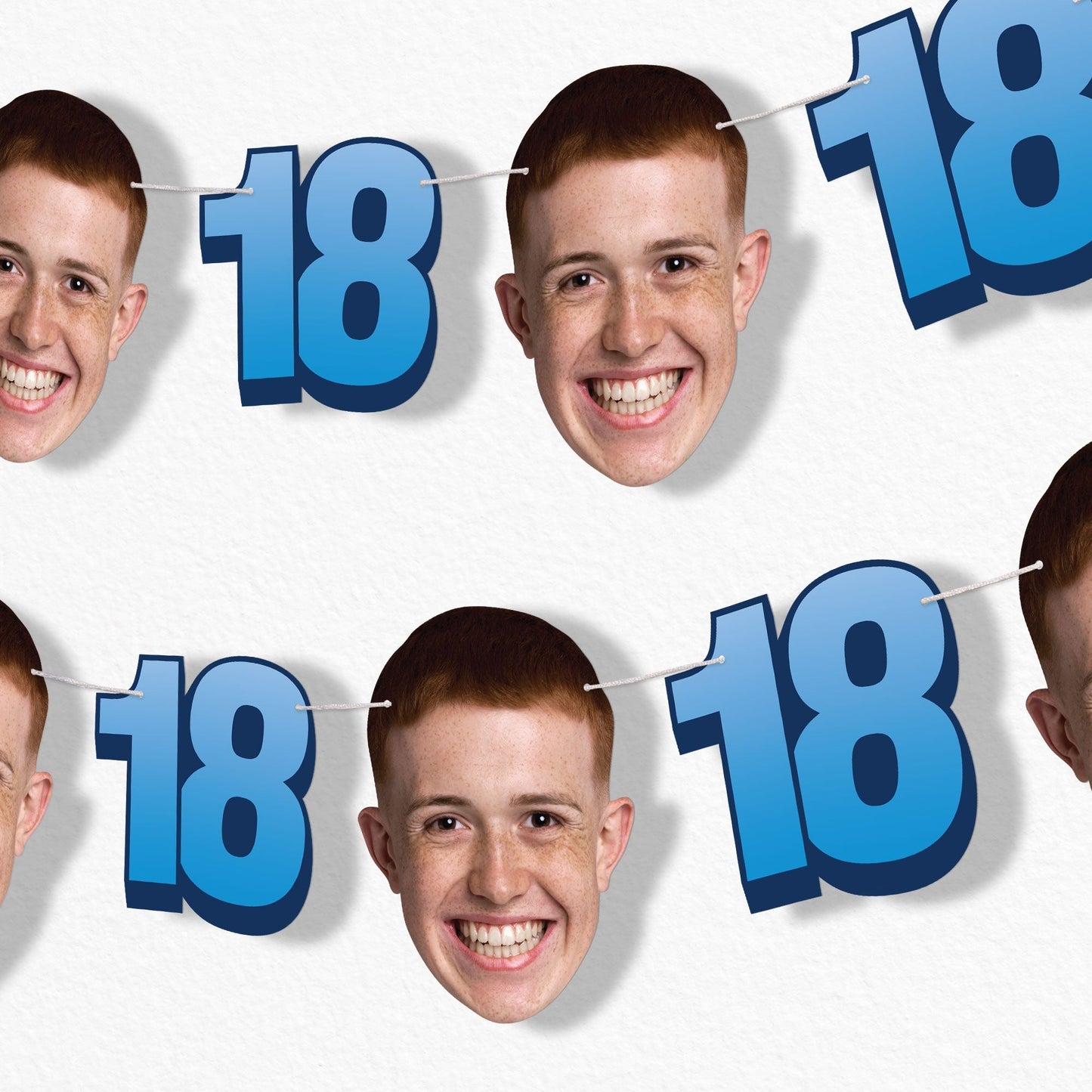 Custom Face 18th Birthday Garland Banner