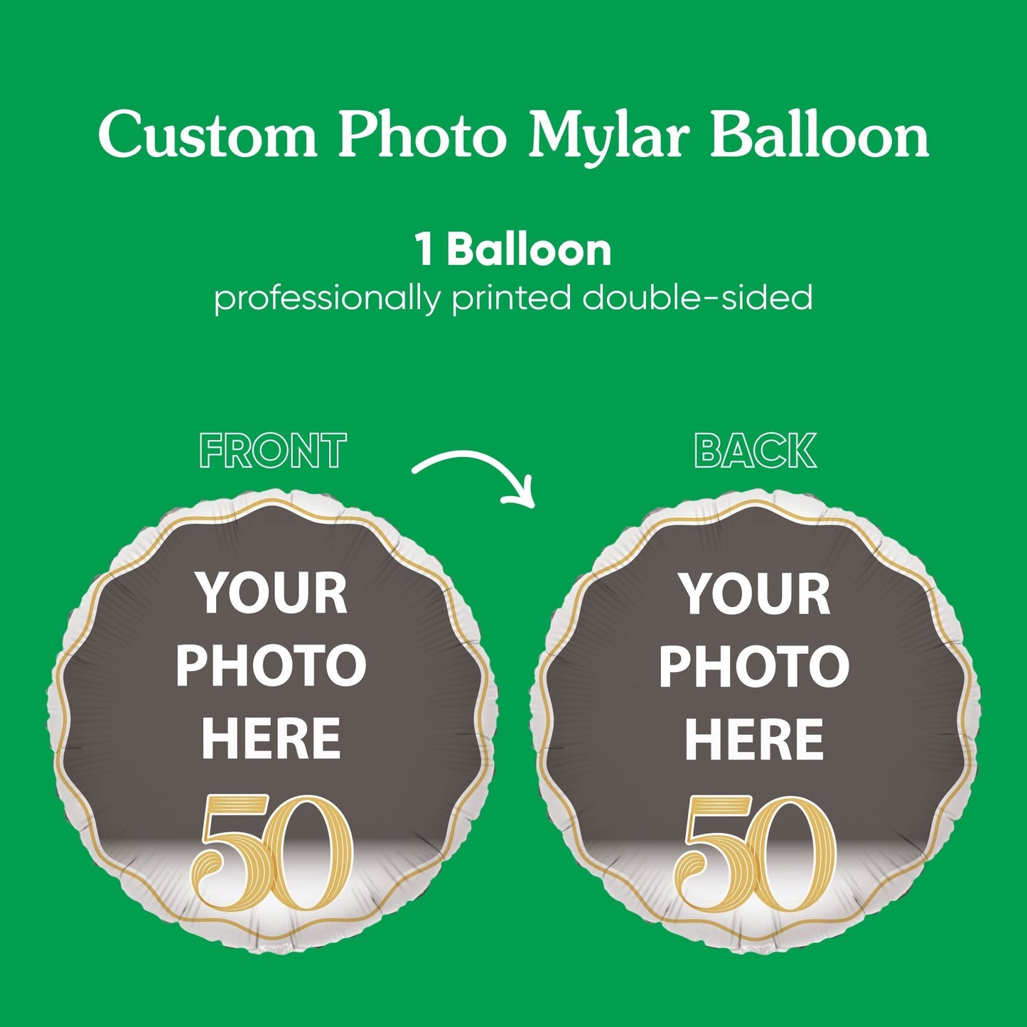 Custom Photo Balloon - 50th Wedding Anniversary - 1 Ct