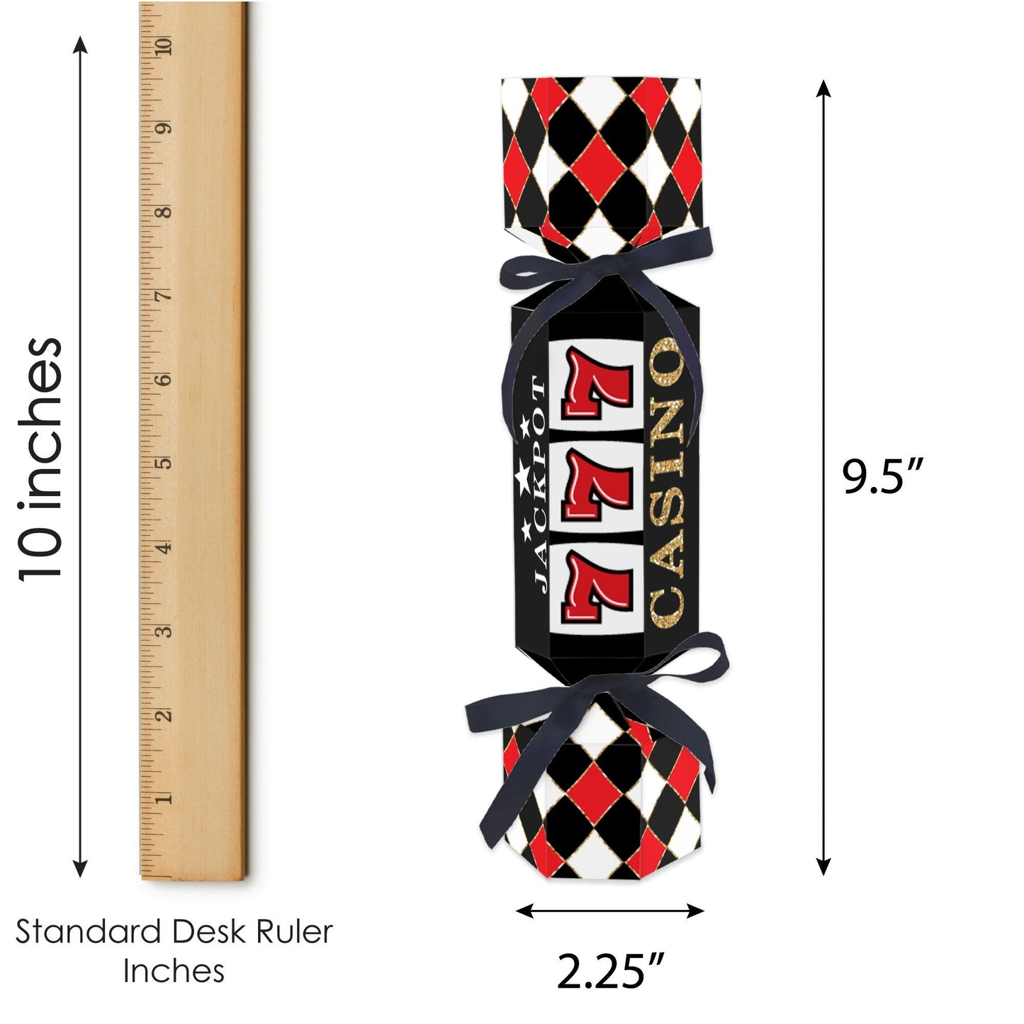 Las Vegas - No Snap Casino Party Table Favors - DIY Cracker Boxes - Set of 12