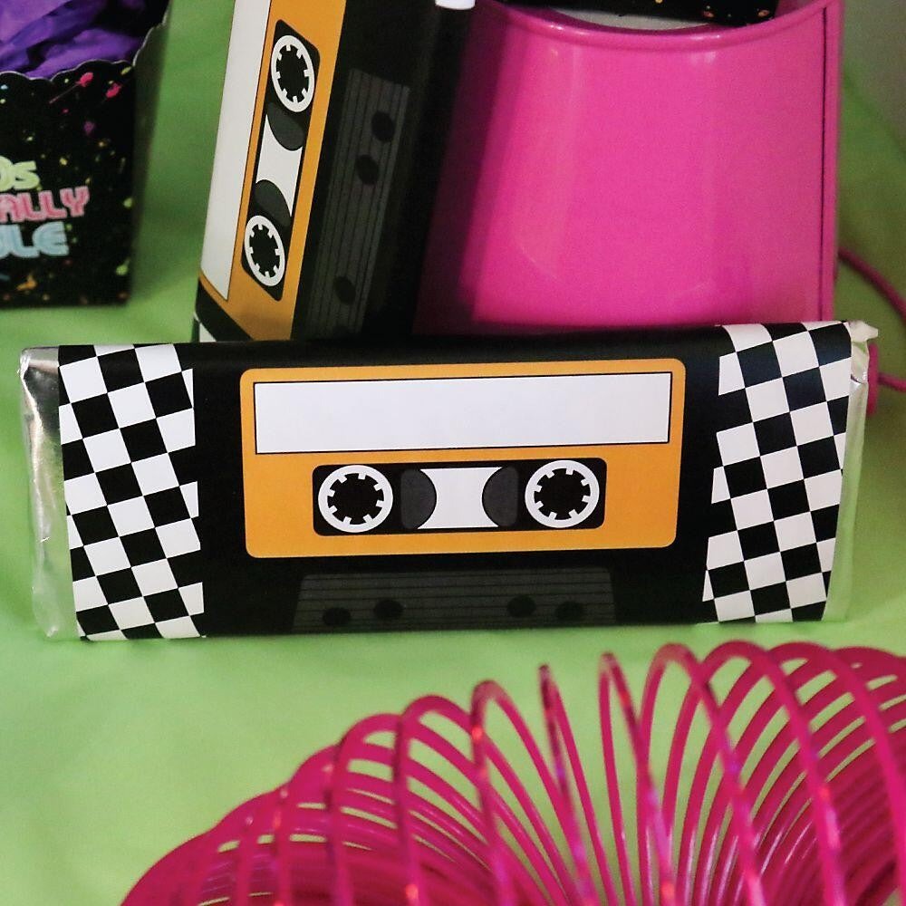 80's Retro - Candy Bar Wrapper Totally 1980s Party Favors - Set of 24