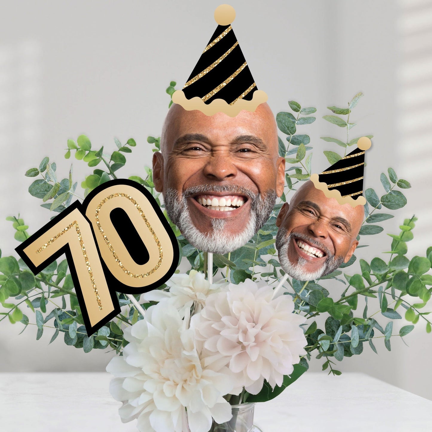 Custom Photo 70th Birthday Table Toppers - 15 Ct